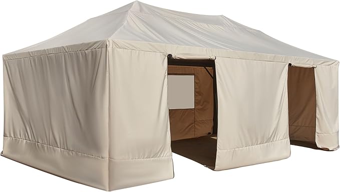 MELLCOM Winter Gazebo Cover for 12×20 Hardtop Gazebo, Accessories for All Seasons, with Mesh Screens and Doors and Windows