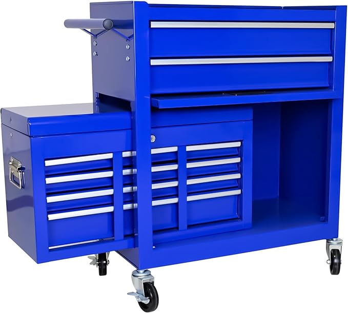 Rolling Tool Chest with Wheels, 8-Drawer Steel Tool Storage Cabinet with Lockable Top, Heavy-Duty Mobile Tool Box Organizer for Garage, Workshop & Job Site