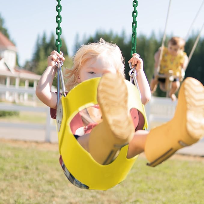 Toddler Swing Set for Outside - High Back Full Bucket Seat with 4 Hanging Straps and Hooks for Kids, Infants, Baby - Outdoor Tree Swing