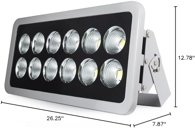 600W LED Spot Light Outdoor Waterproof Flood Light Ultra Bright 60 Degree Beam Angle Long Distance Day White