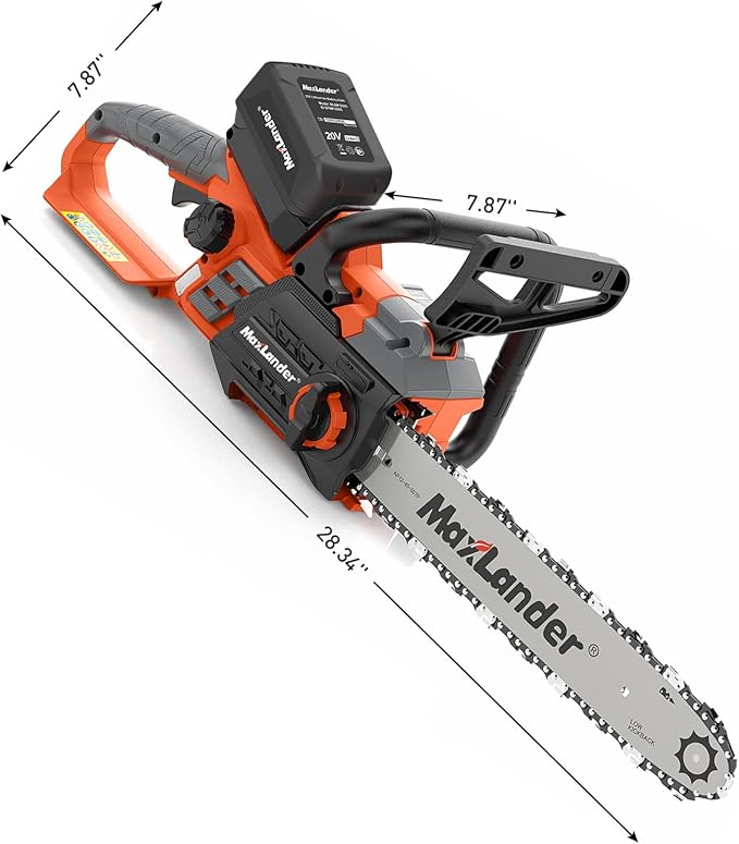 12-Inch Cordless Battery Operated Chainsaw with 1x4.0Ah Battery&Charger, MAXLANDER 20V Electric Chainsaw with Auto-Tension & Auto-Lubrication, Lightweight Handheld for Wood Cutting & Trimming