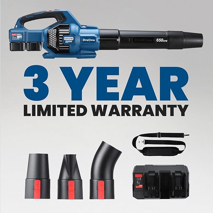 (Battery & Charger Not Included) Dong Cheng 650 CFM Brushless Cordless Leaf Blower, 40V Battery Powered Blower, High-Efficiency Blower for Sidewalks, Driveways, Town Care, Blowing Leaves and Snow