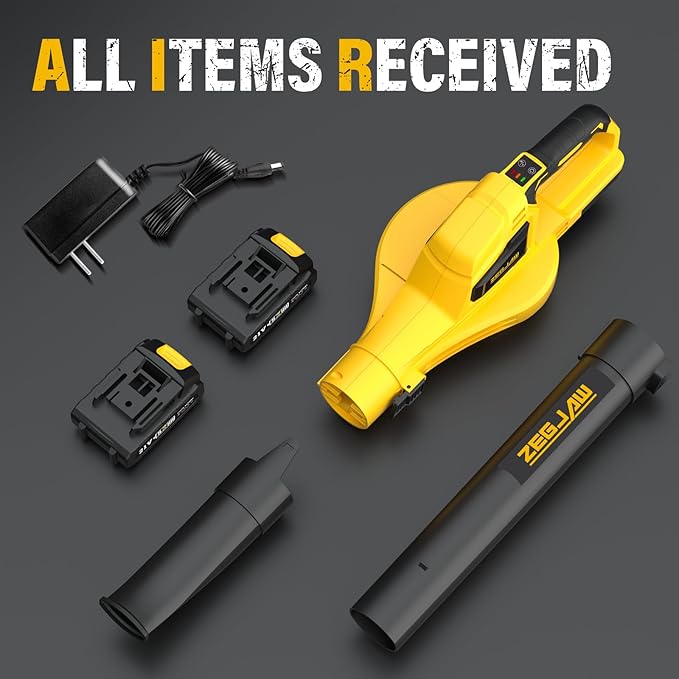 Cordless Leaf Blower, 21V Leaf Blowers Cordless with Battery and Charger, 150 MPH Electric Leaf Blower with 2-Speed Mode, Battery Leaf Blower for Lawn, Garden, Yard (2PCS Batteries)