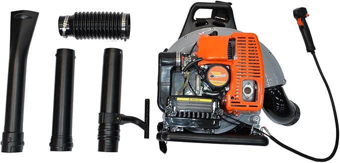 63CC Gas Leaf Blower, 3.2HP Backpack Blower with 660 CFM Air Volume and 200 MPH Wind Speed, Powerful 2-Stroke Engine for Heavy-Duty Lawn, Yard, and Parking Lot Cleanup