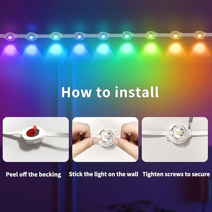 Permanent Outdoor Lights 400ft,RGB Eaves Light,IP67 Waterproof Year Round Outdoor Lights,Decorative House Light for Party,Daily,Rooftop,Garden,Patio(2 Rolls 200ft)
