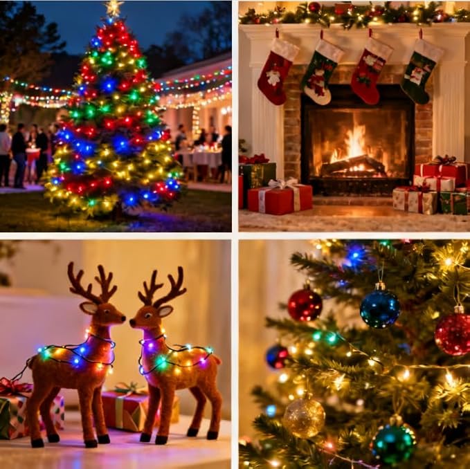 Christmas Lights Outdoor 800LED 262FT, Multicolor Fairy Lights IP67 Waterproof, Plug in String Light with Remote 8 Modes Timer, Xmas Light for Outside Indoor House Tree Decorations