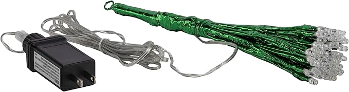 Alpine Corporation 10"H Indoor Christmas Twig 3D Hanging Snowflake Ornament with LED Lights, Green , Christmas Decoration