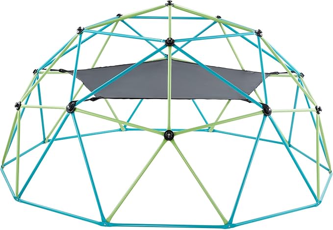 VEVOR Climbing Dome, 10FT Geometric Dome Climber with Swing & Hammock, 1000LBS Loading Kid's Jungle Gym Playground, Easy-Assembly Outdoor Backyard Climbing Equipment for Boys Girls 3 to 10 Years Old