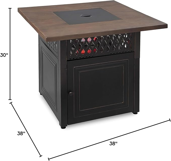 DualHeat by Endless Summer, The Donovan, 38 Square Propane Gas Outdoor Fire Pit Plus Patio Heater