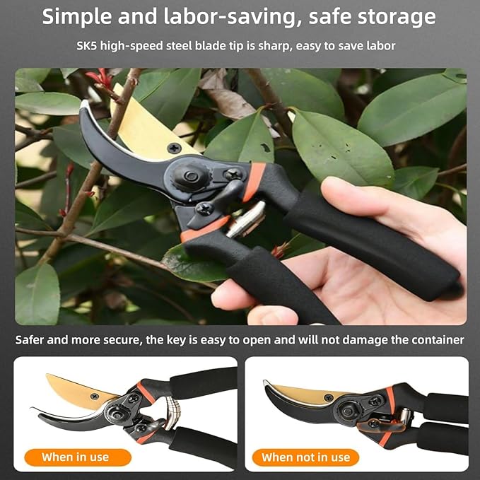 ultra-sharp garden shears, manganese steel blade, twice the result with half the effort, classic craftsmanship, integrated, long-lasting use - light flower branch pruning tool