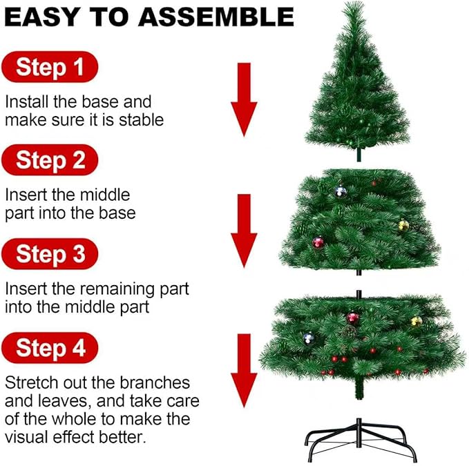 4FT Christmas Tree DOLUCKY Battery Operated Arbol de Navidad 8 Modes 70LED Artificial Christmas Trees with Lights Pinecone Haw for Outdoor Paths Gardens Christmas Decorations