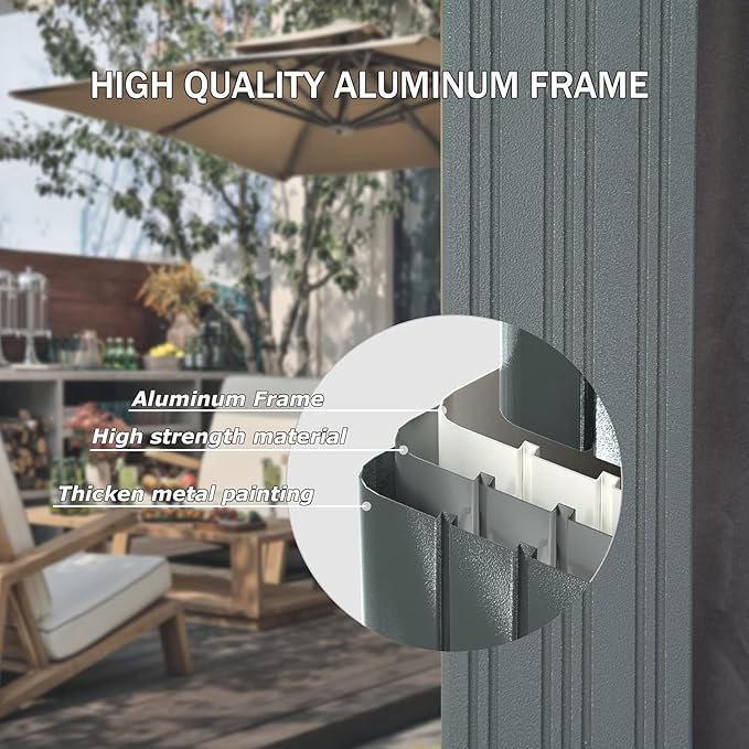 Domi 12’ x 18’ Hardtop Gazebo Metal Frame Canopy with Netting & Curtains, Outdoor Permanent Metal Pavilion with Galvanized Steel Double Roof for Patio Lawn and Garden, Gray