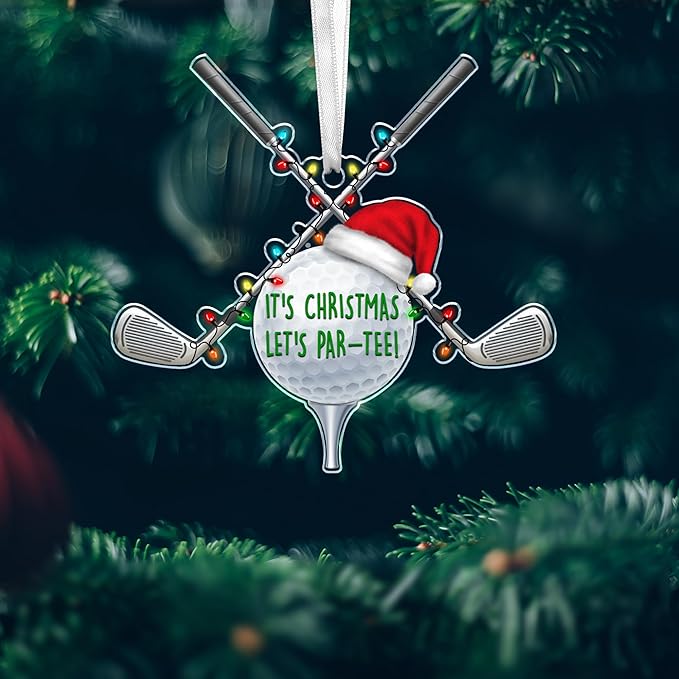 FLAGWIX Christmas Golf Gifts for Men Women - Acrylic Ornaments 2025 Tree Decorations - Golf Ornaments for Christmas Tree, Funny Sports Ornament Gifts for Men Dad Husband