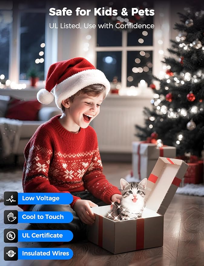 Brightever LED Christmas Lights Outdoor, 295 FT 900 LED Christmas Tree Fence Lights with Remote - 8 Lighting Modes & 3 Timers, Cascading Twinkle Light Decor for Outside, Garden, Lawn (Cool White)
