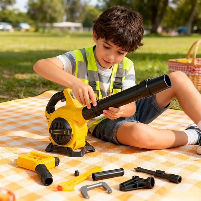 Safe Leaves Blower Toy Battery Powered for Outdoor Grass Removal Realistic Indoor Tool Low Noise for