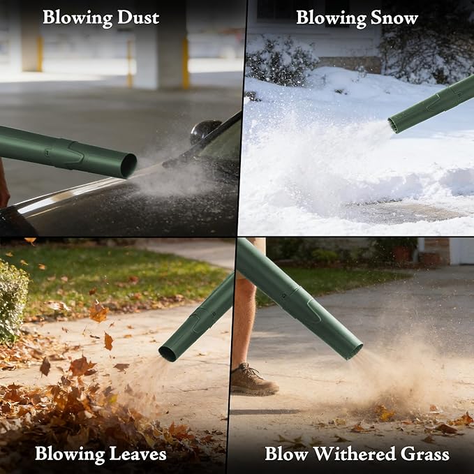 Leaf Blower Cordless with Battery and Charger, 500 CFM/200 MPH, Electric Leaf Blowers with 2 Speeds, 2 Extended Tubes,2 x 2.0 Ah Battery-Powered Leaf Blowers for Lawn Care Blowing Leaves Yard(Purple)