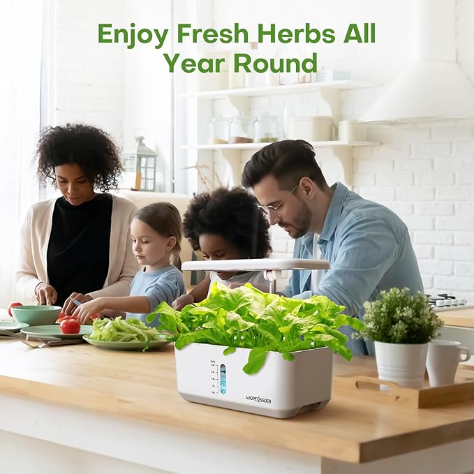 Ahopegarden Indoor Hydroponics Growing System: 10 Pods Garden Kit with LED Grow Light and Efficient Pump for Growing Fresh Herb/Lettuce/Tomatoes - Hydroponic Planter for Kitchen & Home Gardening