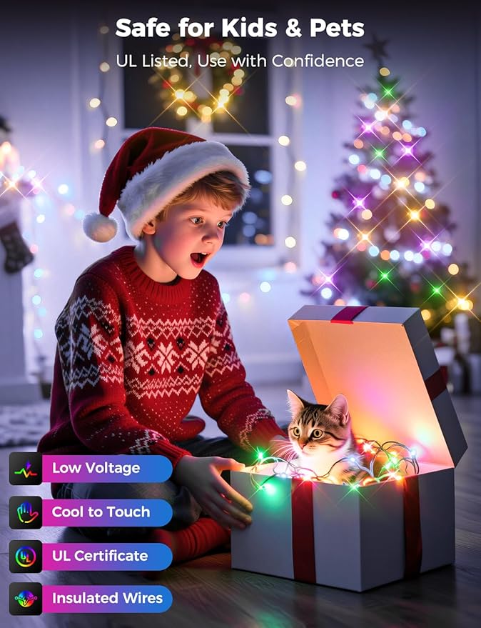Brightever 360FT 1100 LED Christmas Lights with Remote, IP67 Waterproof Plug-in Christmas Tree Lights - 8 Modes & 3 Timers, Dimmable Outdoor String Light for House Yard Xmas Decorations (Multicolor)