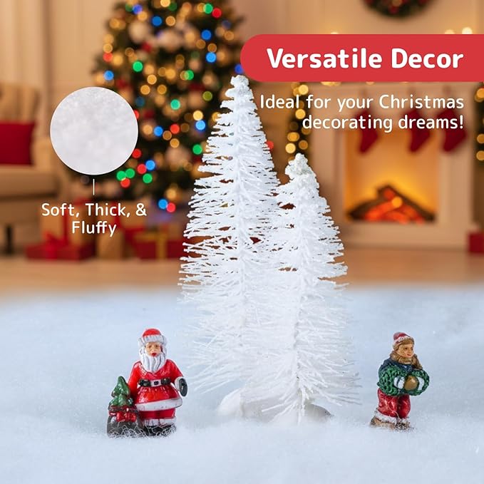 PREXTEX 2 Pack Fake Snow Blanket Rolls - 94.5" x 31.5" Artificial Snow Blanket for Christmas Village Houses - Soft White Christmas Backdrops for Photography, Winter Wonderland Decorations, Tree Skirts