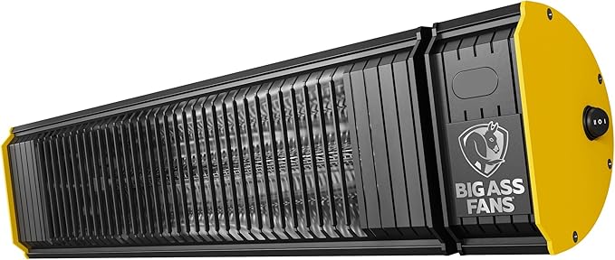 Big Ass Fans Obsidian - Low-light Infrared Electric Heater, Black and Yellow, Indoor or Outdoor Spaces, Patios, Restaurants, Hardwired Wall Mount