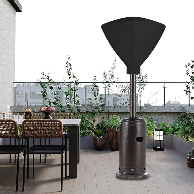 Outdoor 34 In Patio Heater Top Cover with Zipper and Storage Bag, Heavy-Duty Oxford Waterproof Round 34D Heater Cover Top for Standing Heat, Dustproof, Windproof,UV-Resistant (Top Cover Only, Black)