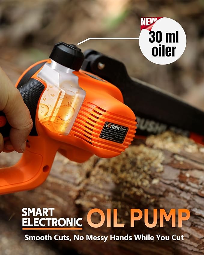 Unique Gift for Men: Mini Chainsaw Cordless 8 inch & 6 inch, Powerful & Safe Electric Handheld Chain Saw with 2 Batteries, Ultimate Garden Gift for Dad, Husband, Father, Christmas & Birthdays