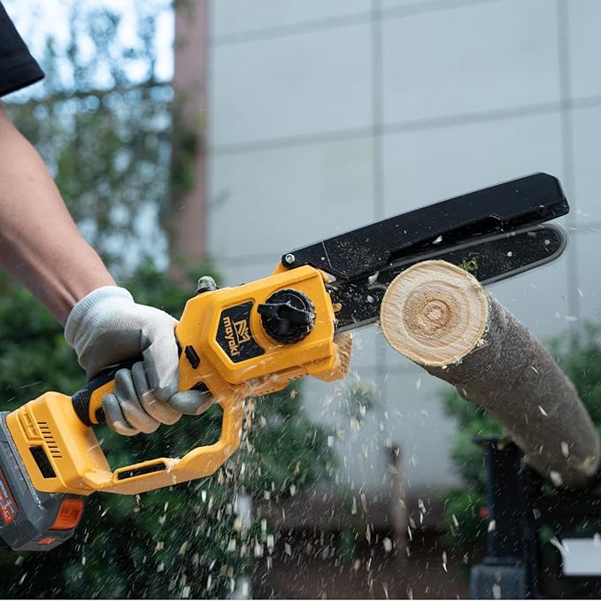 Cordless 8In Chainsaw Compatible with Dewalt 20V MAX Battery, Electric Portable Chain Saw w/ 4.0Ah Battery and Charger, 39Ft/s, Auto Oiler, 900W Brushless Motor, for Tree Trimming, Cutting, Purning