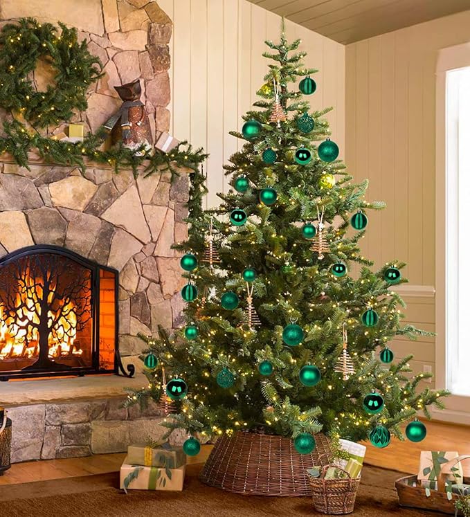 30PCS 2" Christmas Ball Ornaments Shatterproof Dark Green Christmas Tree Decorations Xmas Tree Balls Halloween Ornaments Décor