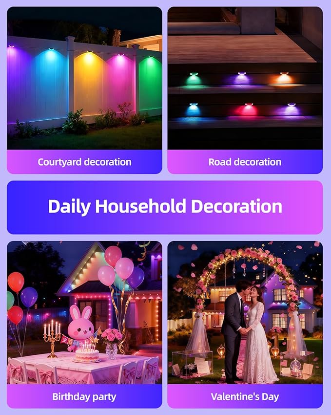 oneup 150FT Permanent Outdoor RGB Lights, Smart Rainbow Christmas Light with App/Remote Control,Waterproof,16M Colors, LED Eaves Lights for House Roof Garden Christmas Party Decor