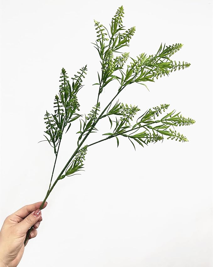 CATTREE Fake Plants Lavender Plastic Flowers Tall 31 Inch, Artificial Plant Faux Flower Bundle Indoor Decor Outdoor Wedding Bouquet Kitchen Table Centerpieces Arrangements Christmas Decorations 2 Pack