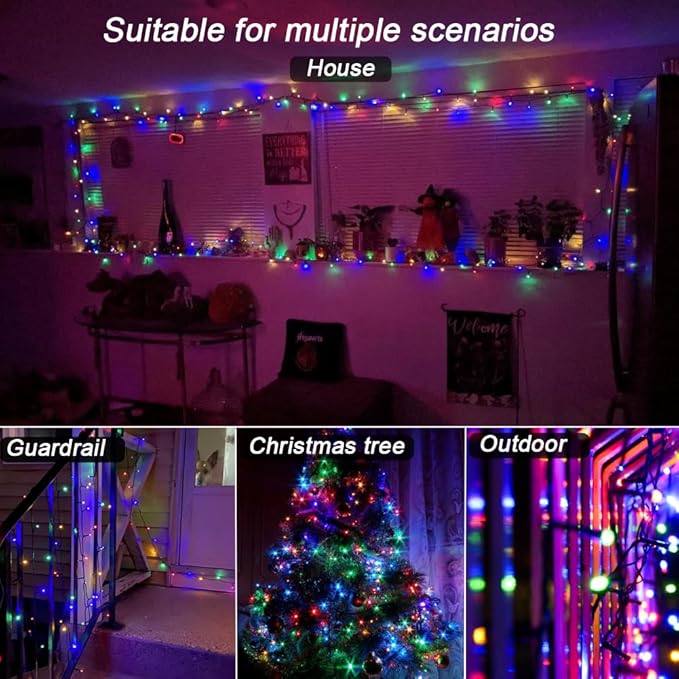 Color Christmas Tree Lights Indoor, 2 Pack 36ft 100LED String Light with Remote and Timer, Dimmable Led Christmas Decor lamp Outdoor, Twinkling Fairy Light as Xmas Tree Lights