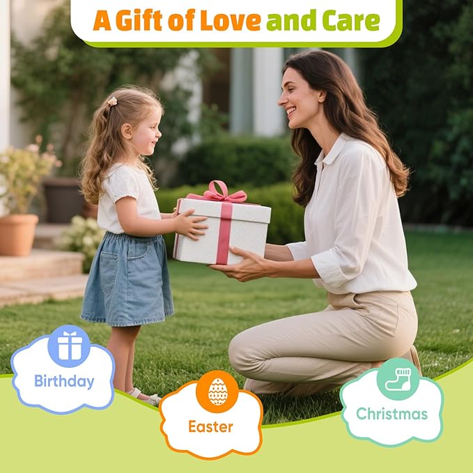 Kids Gardening Tools Set with Wheelbarrow Outdoor Educational Toy,Shovel, Rake, Watering Can,Beach,Garden,Backyard Farm Digging Toys for 3+Years Old Boys Girls Toddler Birthday Gift