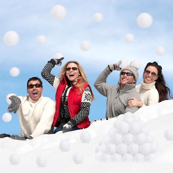 Luces 200 PCS Snow Balls for Fight Indoor, Artificial Indoor Snow Ball Fight Set, Soft Fake White Balls for Toss Game, Parent-Child Interactive Activities Winter Party Supplies