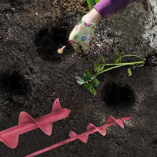 TCBWFY Garden Auger Drill Bit Set - 3.5 x 16 Inch & 1.6 x 16.5 Inch Auger Drill Bits for Planting - Heavy-Duty Garden Tools for Bulbs, Flowers, and Vegetables