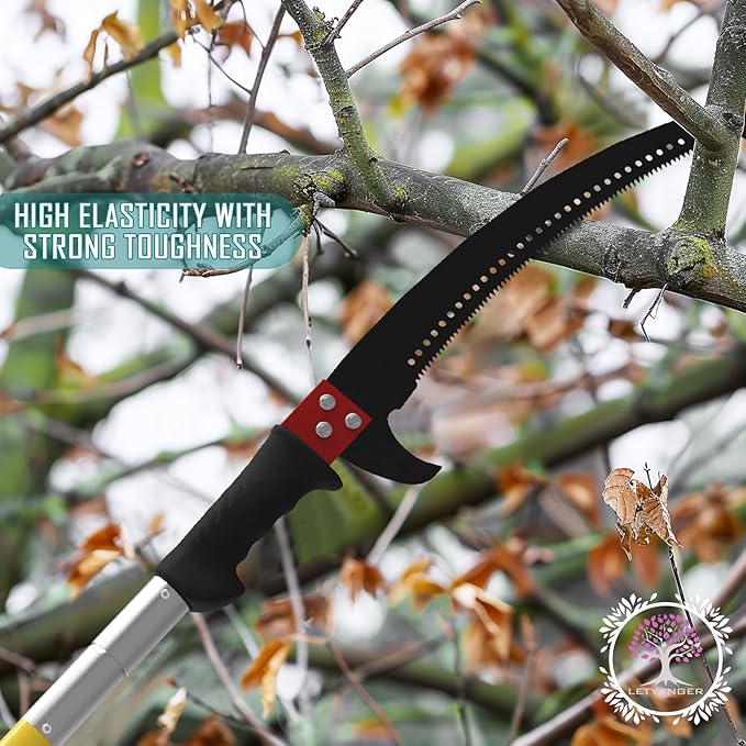 Pole Saws for Tree Trimming, 7.3-27 ft Extendable Tree Trimmers Long Handle Pruner, Sharp Steel Blade and Scissors High Branches Trimming, Tree Pruner, Tree Saw (7.3-27 ft)