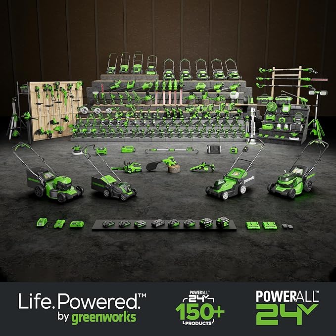 Greenworks 24V 12 Cordless String Trimmer/Edger with 20 Replacement Blades, Battery and Charger Not Included