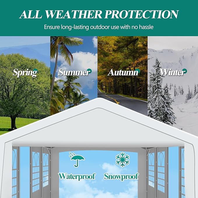 GARTOO 20' x 40' Canopy Party Tent - Heavy Duty Outdoor Wedding Gazebo with 4 Sand Bags, Event Shelter Canopy for Outdoor Event, Wedding, Birthday Party