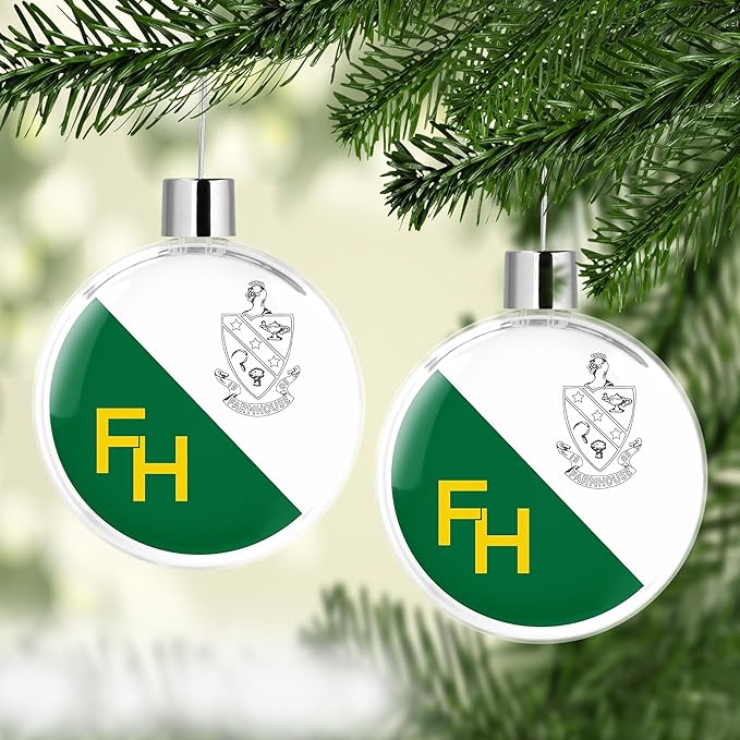 Farmhouse Round Flat Christmas Tree Ornament Decoration for Tree Party Home Holiday Decor (Farmhouse 7)
