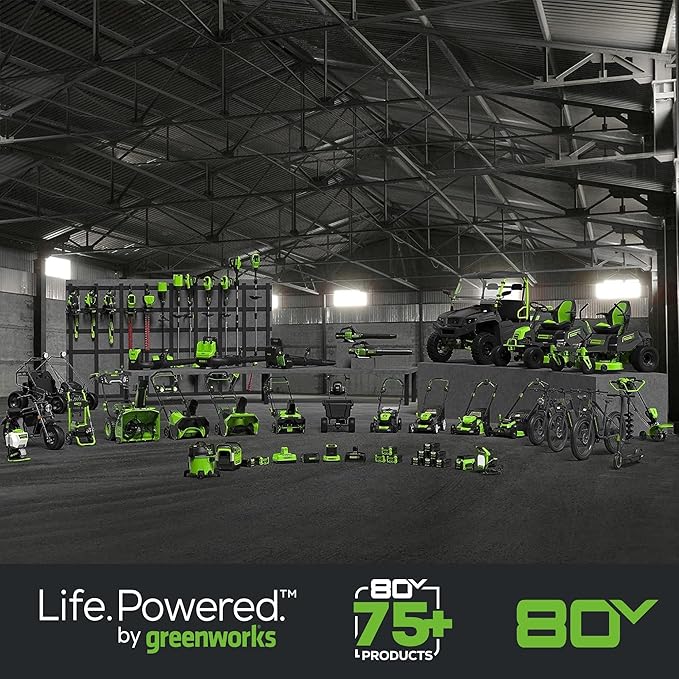 Greenworks 80V 21" Brushless Cordless (Push) Lawn Mower (75+ Compatible Tools), (2) 2.0Ah Batteries and 30 Minute Rapid Charger Included