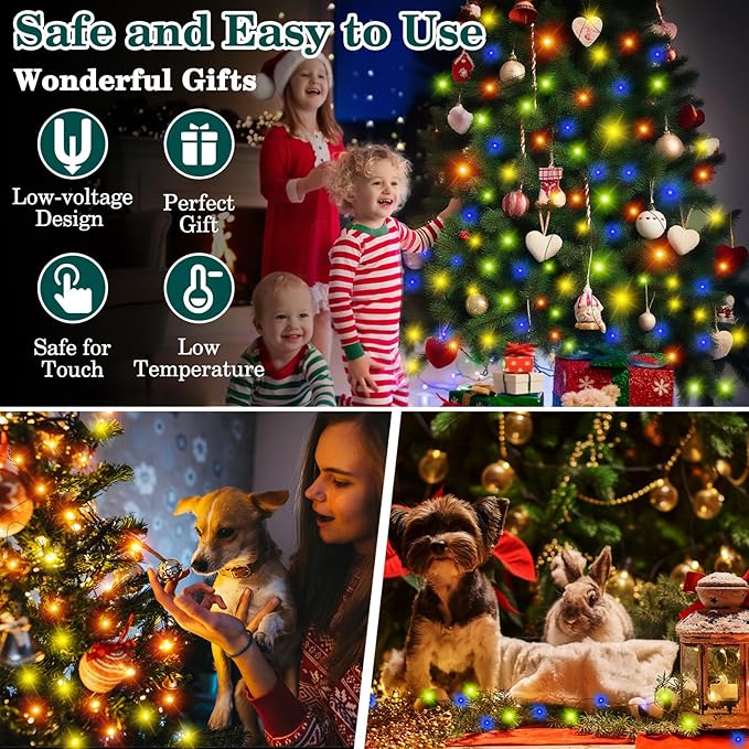 Christmas Lights,1300 LED 426FT Upgrade Long Outdoor String Lights Waterproof Christmas Roll Light Fairy Tree Xmas Long Light Decorations with Remote Plug in for Indoor Party Yard Garden-Multicolored