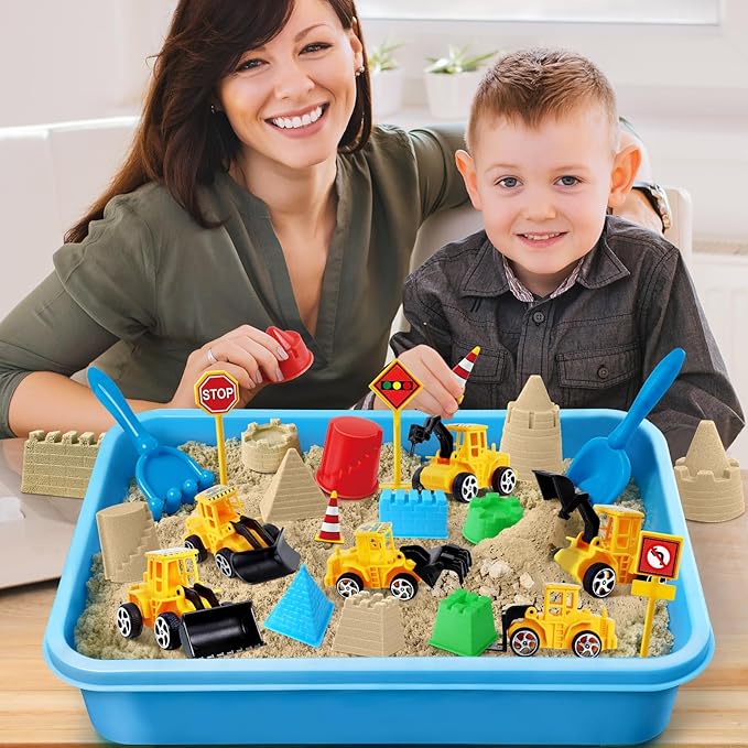 Sensory Bin, Construction Kit with Sensory Sand, Play Sand Pretend Play Beach Toy, Sandbox for Girls and Boys