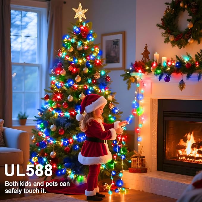 393 FT Christmas Light 1000 LED Xmas Lights Outdoor Christams String Lights Waterproof 8 Modes & Timer, Fairy Lights Plug in for Weeding, Patio, Party, Holiday,Christmas Decor (Multicolour)