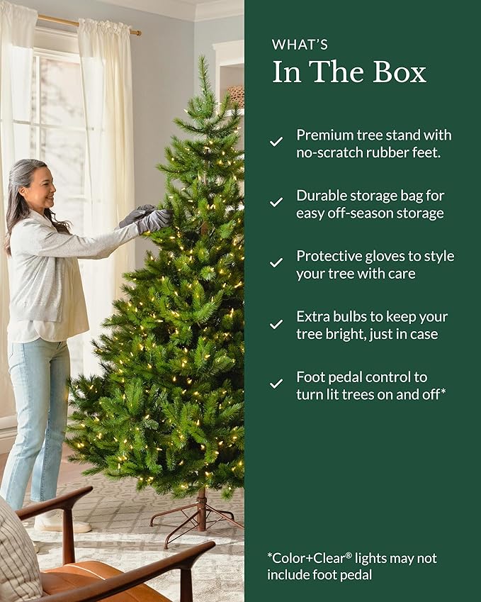 Balsam Hill European Silver Fir - Elegant Artificial Christmas Tree with True Needle Foliage Available Unlit or with LED Clear Lights, Unlit, 8'