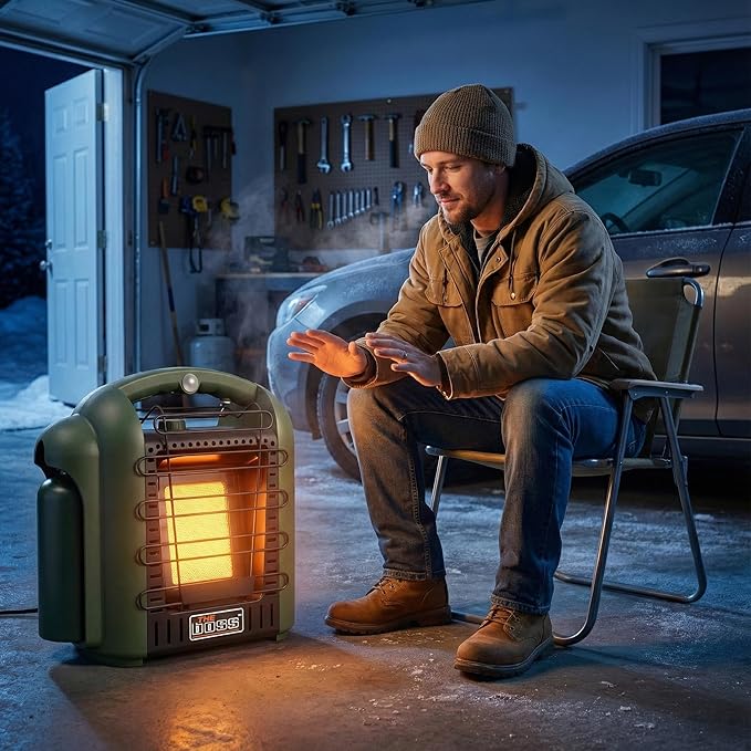 THE BOSS Propane Heater for Patio, 6000 BTU Portable Heater Outdoor Use Propane, Outdoor Space Heater for Camping