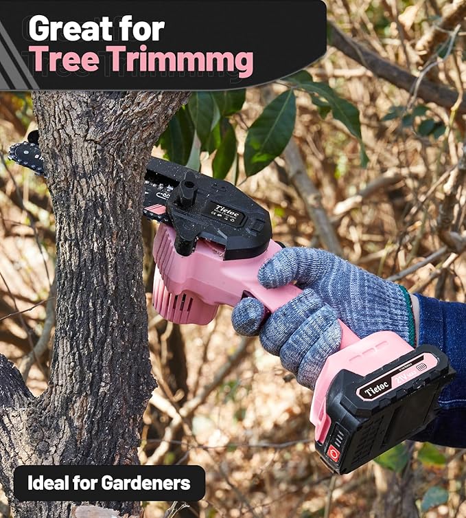Tietoc Mini Chainsaw 6-Inch with 2 Batteries, Electric Saw, Stocking Stuffers Christmas Birthday Gifts Present for women mom wife Adults, Cool Gadgets 2025