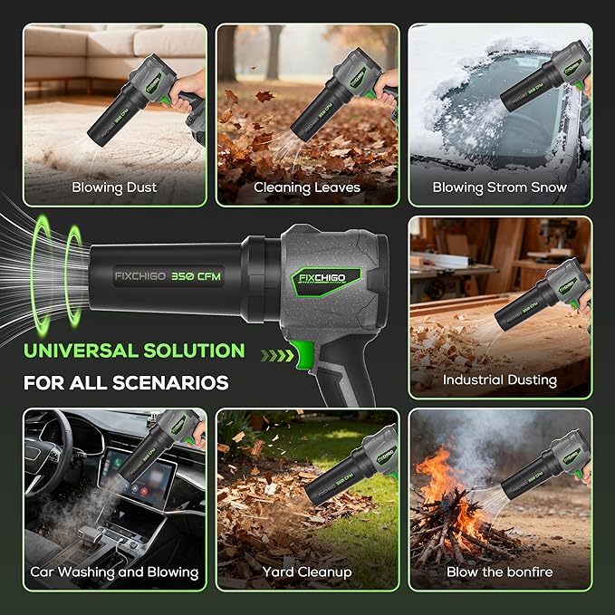Cordless Leaf Blower for Makita 18V Battery, Variable Speed Turbo Blower, Brushless Handheld Leaf Blower for Lawn, Garage, Snow, Patio, Gray (No Battery/Charger)