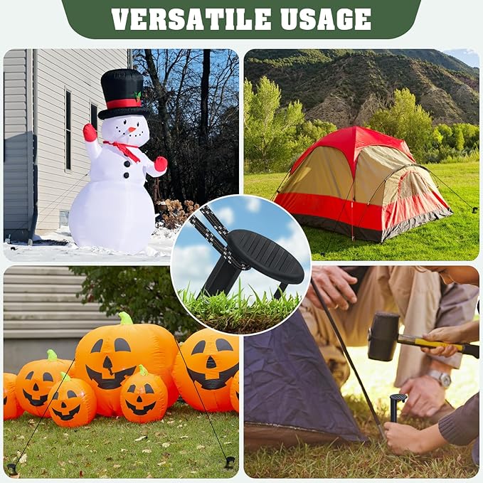 5.7'' Plastic Ground Stakes for Inflatable Decorations, 18-Pack, Halloween and Christmas Yard Decor