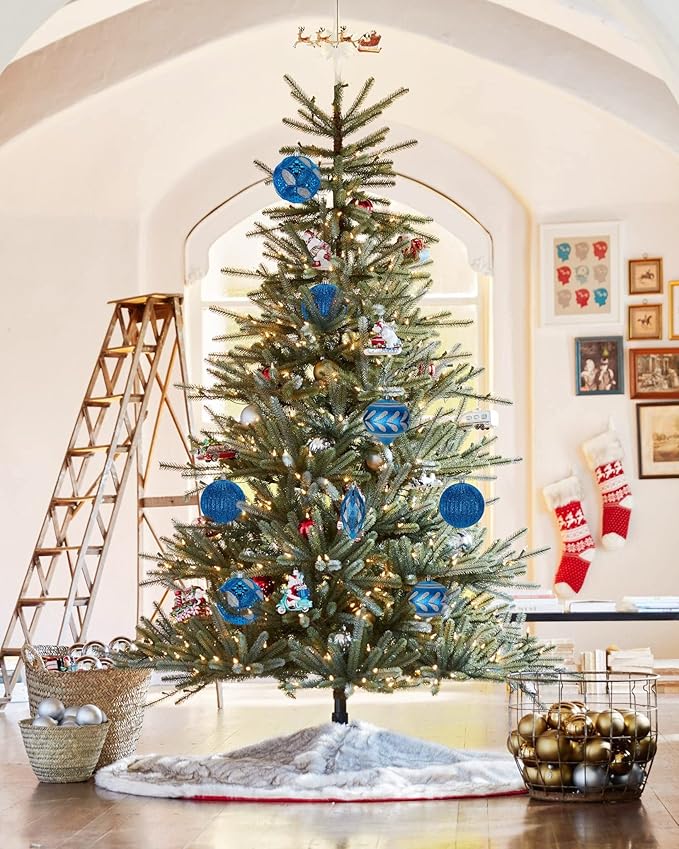 8PCS 4" Christmas Ball Ornaments Shatterproof Blue Christmas Tree Decorations Xmas Tree Balls Halloween Ornaments Décor