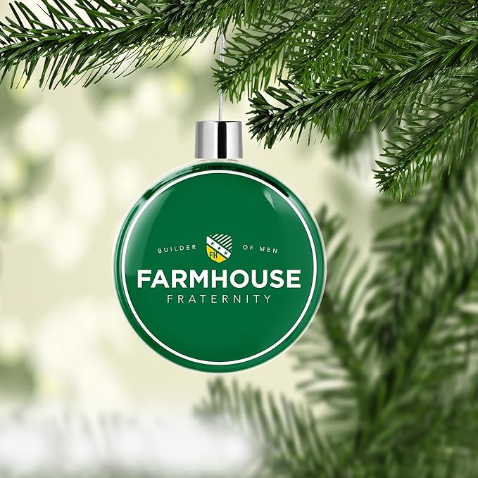 Farmhouse Round Flat Christmas Tree Ornament Decoration for Tree Party Home Holiday Decor (Farmhouse 4)