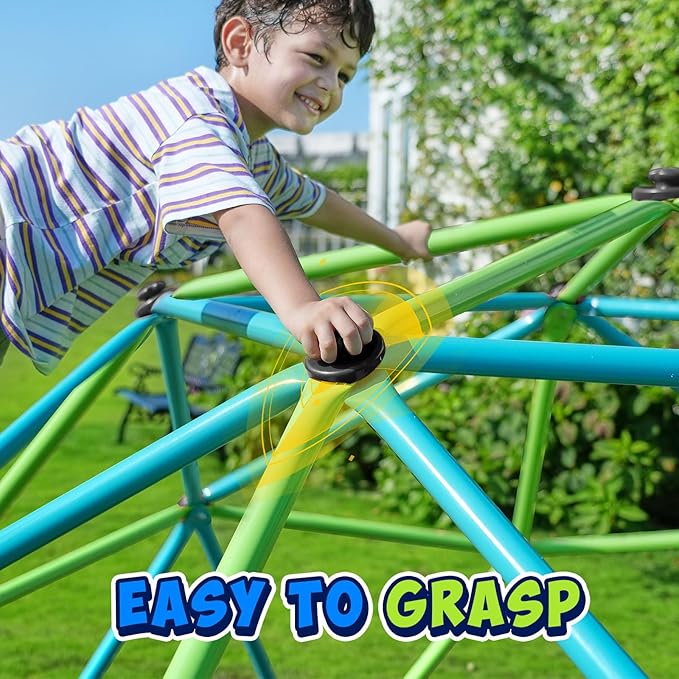 Zupapa10FT Climbing Dome with Hammock, Supports up to 1000lbs Kids Jungle Gym, 10FT Dome Climber with Hammock for Kids 3 to 10 Outdoor Play Equipment